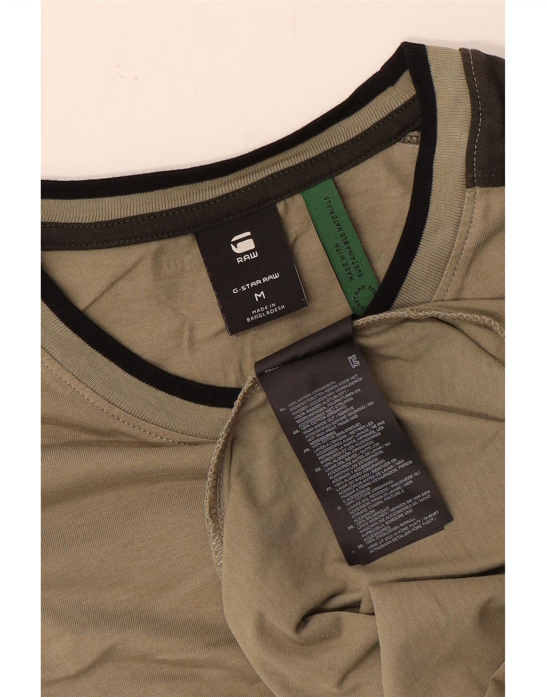 T-shirt męski G-Star, bawełniany, średniej wielkości khaki