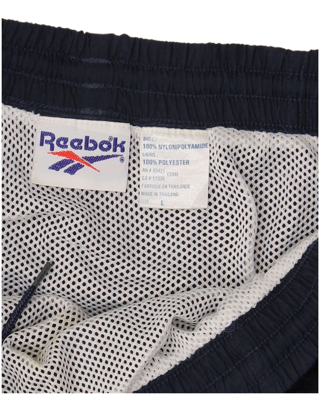 Męskie spodenki kąpielowe REEBOK z grafiką, duże, granatowe, nylonowe