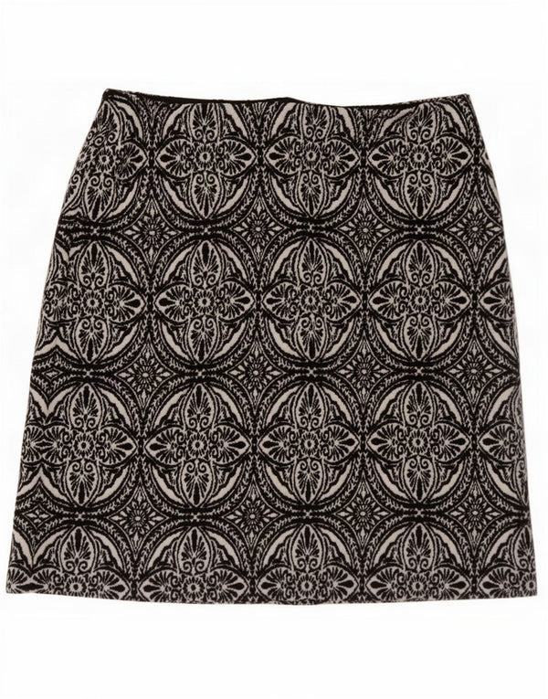 Marks & Spencer Damska spódniczka mini UK 12 Medium W30 Czarna Paisley Poliester