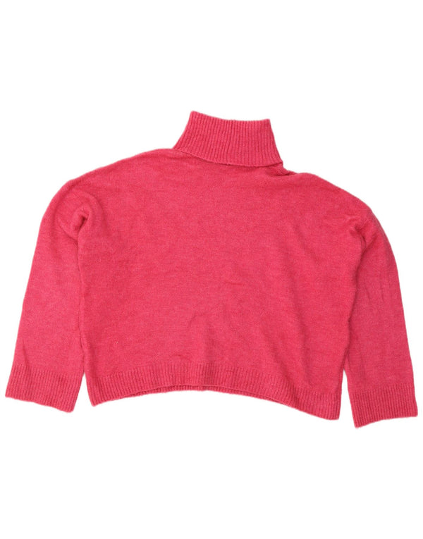 Damski sweter Zara Crop Oversize z golfem UK 14, średni róż