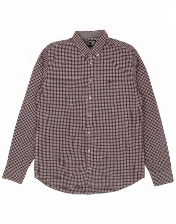 Męska koszula slim fit Tommy Hilfiger XL w szarą kratę, bawełniana