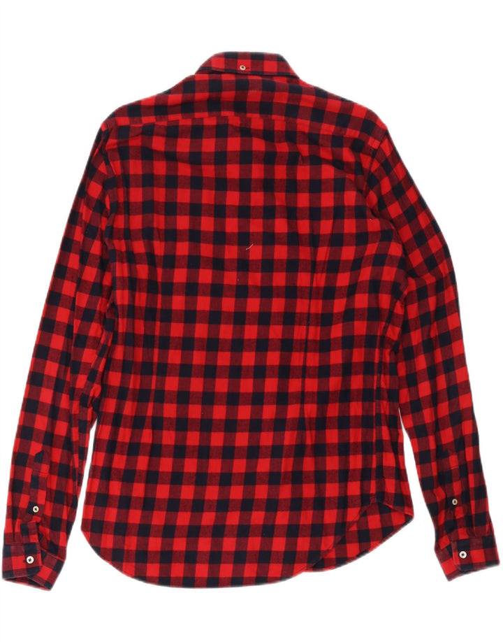 Męska koszula flanelowa Zara Slim Fit, średnia czerwona kratka