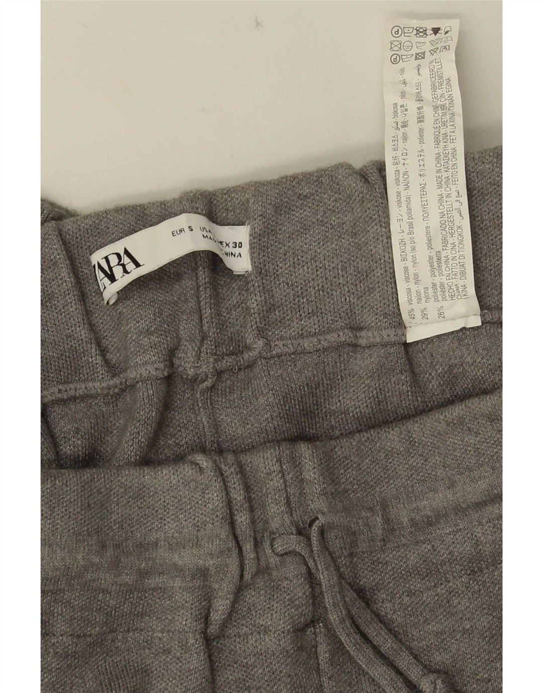 Męskie spodnie dresowe Zara Joggers Small Szara Wiskoza