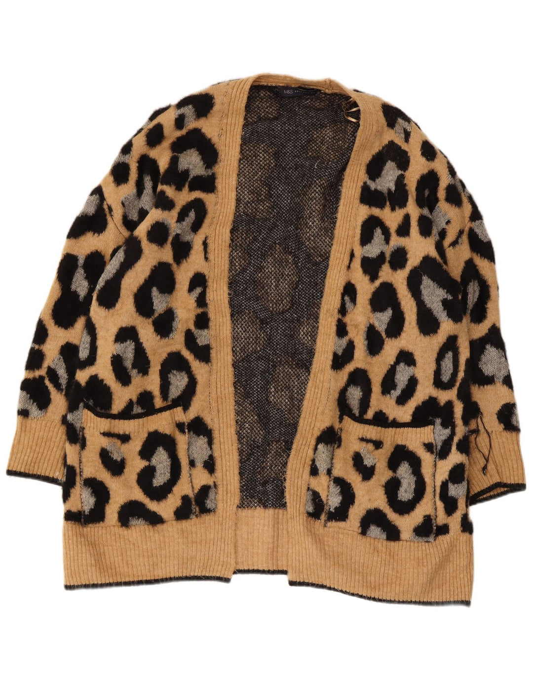 Marks & Spencer Damski sweter oversize UK 16, duży, beżowy