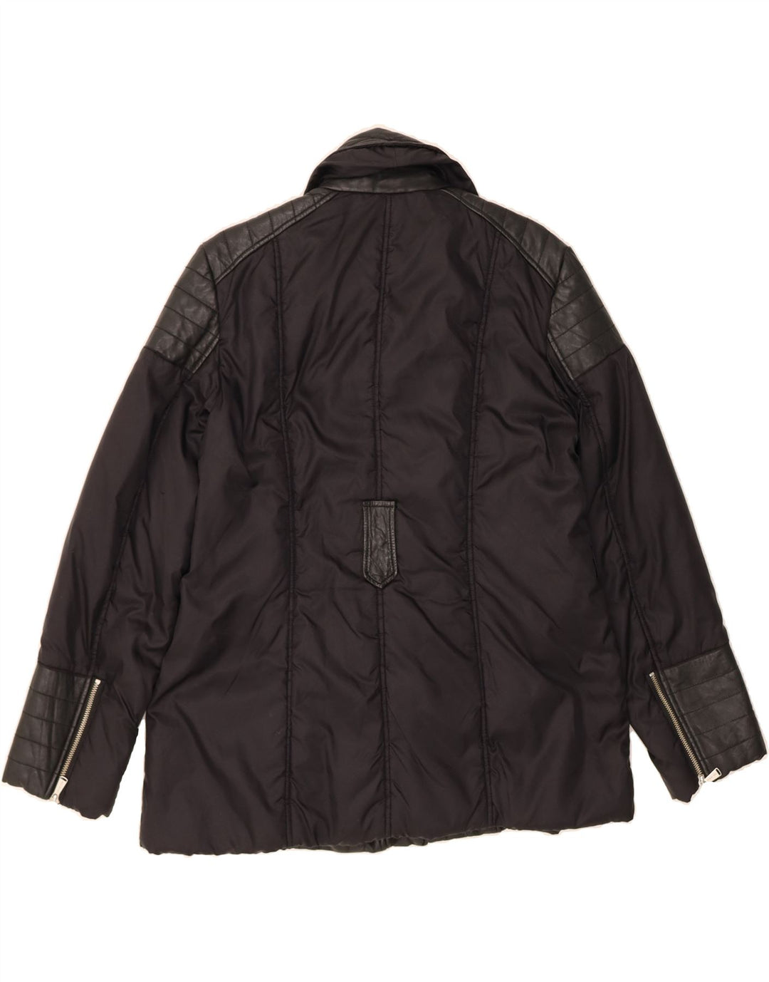MICHAEL KORS Womens Padded Jacket UK 18 XL Black Leather Vintage Michael Kors and Second-Hand Michael Kors from Messina Hembry 