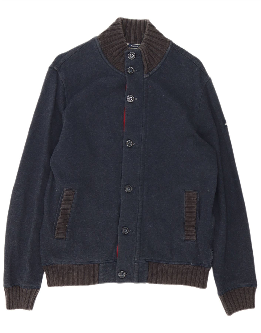 Męski sweter rozpinany Armani Jeans, duży, granatowy, bawełniany