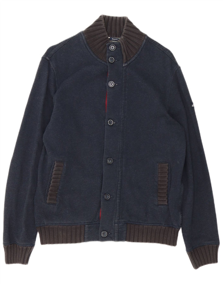 Męski sweter rozpinany Armani Jeans, duży, granatowy, bawełniany