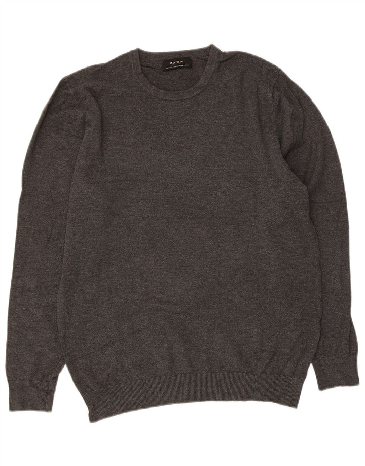 Sweter damski Zara z okrągłym dekoltem UK 10, mały, szary