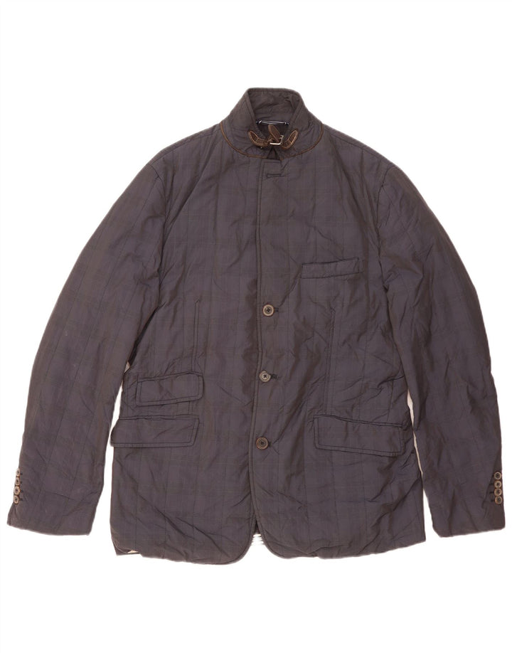 Męska kurtka użytkowa Massimo Dutti UK 40, duża, granatowa, octanowa w kratkę