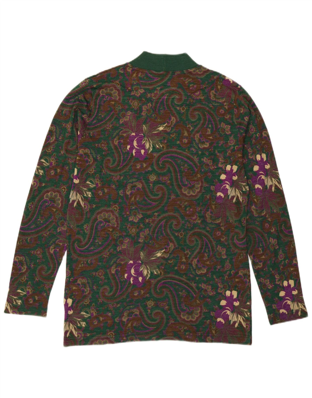 Sweter damski Andrea Mare z golfem UK 14, średni zielony paisley