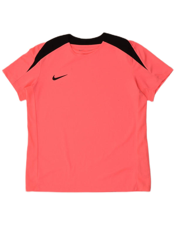 Męski T-shirt Nike Dri Fit, duży, różowy, poliestrowy blok kolorów