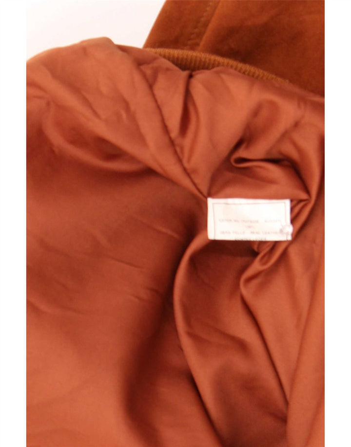 Vintage męska zamszowa kurtka bomber IT 56 3XL brązowa skóra