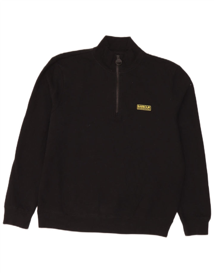 Męska bluza z zamkiem błyskawicznym Barbour XL, czarna, bawełniana