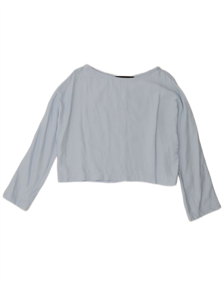 Damski krótki top Zara UK 14 Large Blue Viscose