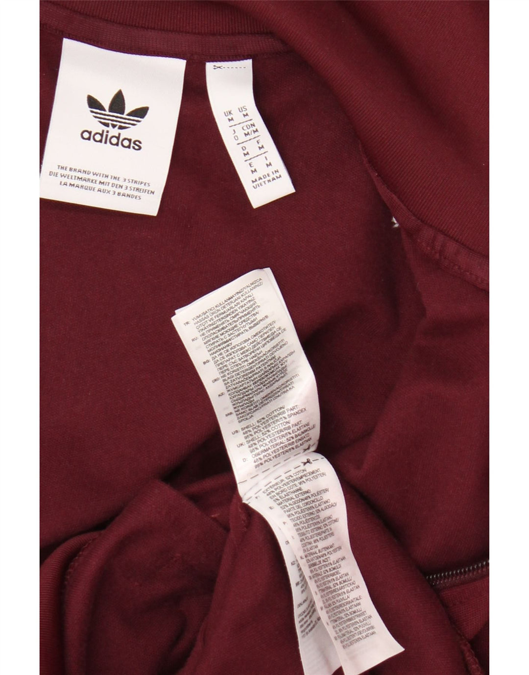 Adidas Męska bluza dresowa, średnia bordowa bawełna