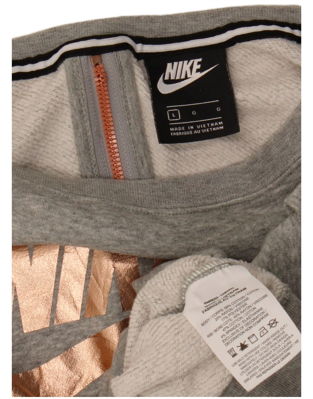 Damska bluza dresowa Nike Crop Graphic Oversize UK 16, duża, szara