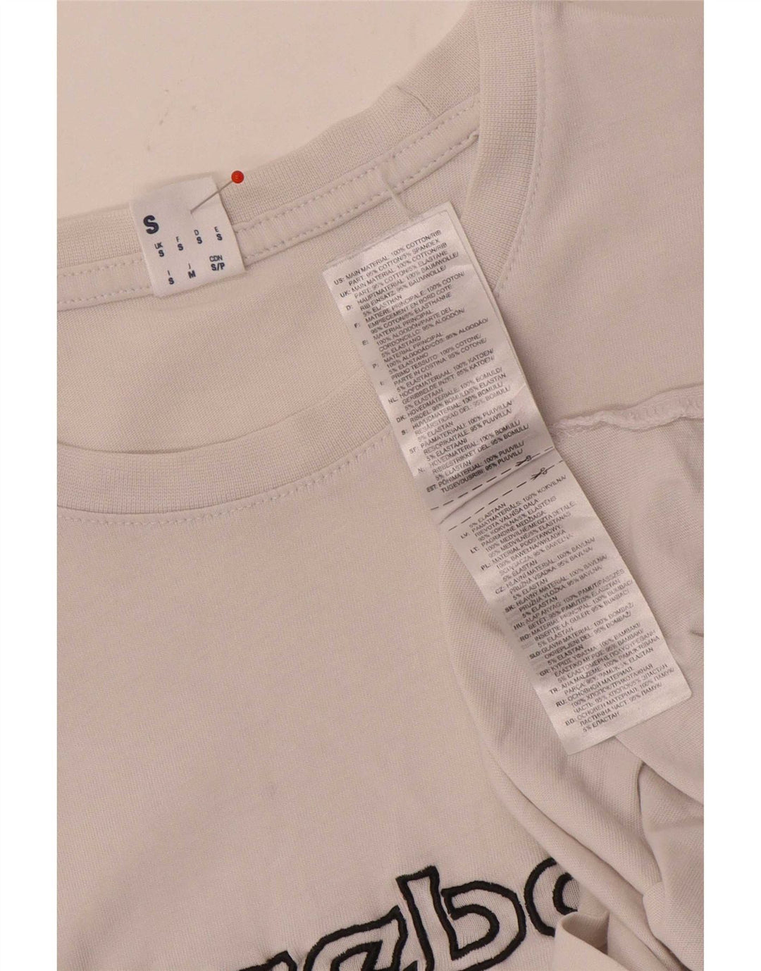 Męski T-shirt Reebok z grafiką, mały, biały, bawełniany