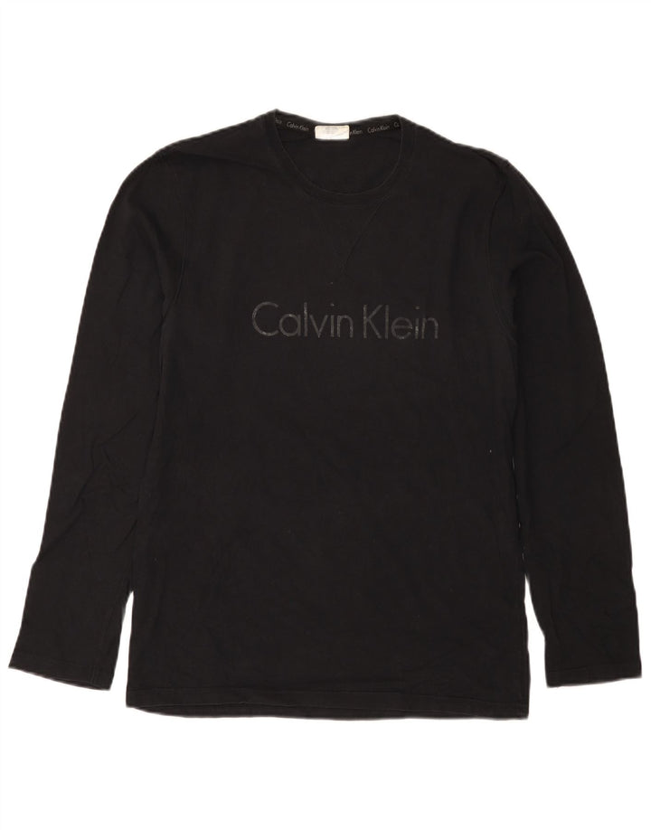 Męski top z grafiką Calvin Klein z długim rękawem, mały, czarny