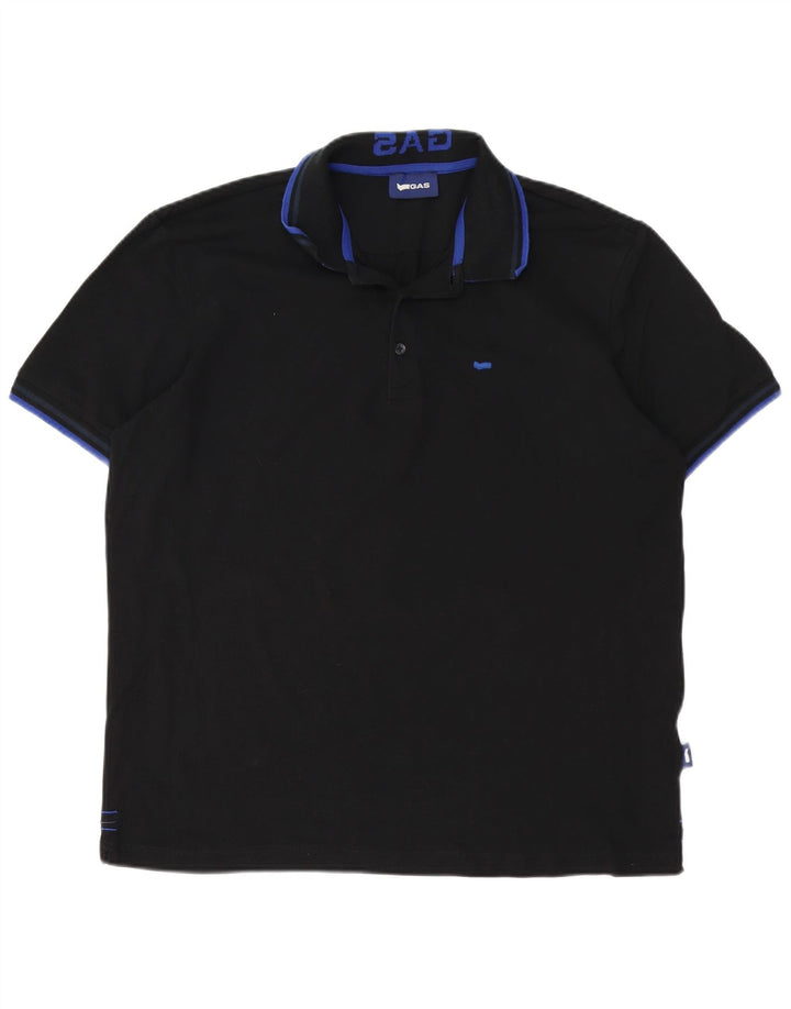 Męska koszulka polo Gas 3XL, czarna, bawełniana