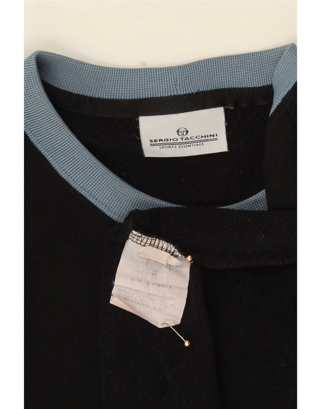 Męska bluza z grafiką Sergio Tacchini, sweter XL, kolor czarny