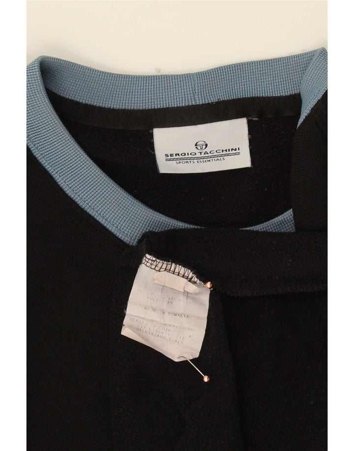 Męska bluza z grafiką Sergio Tacchini, sweter XL, kolor czarny