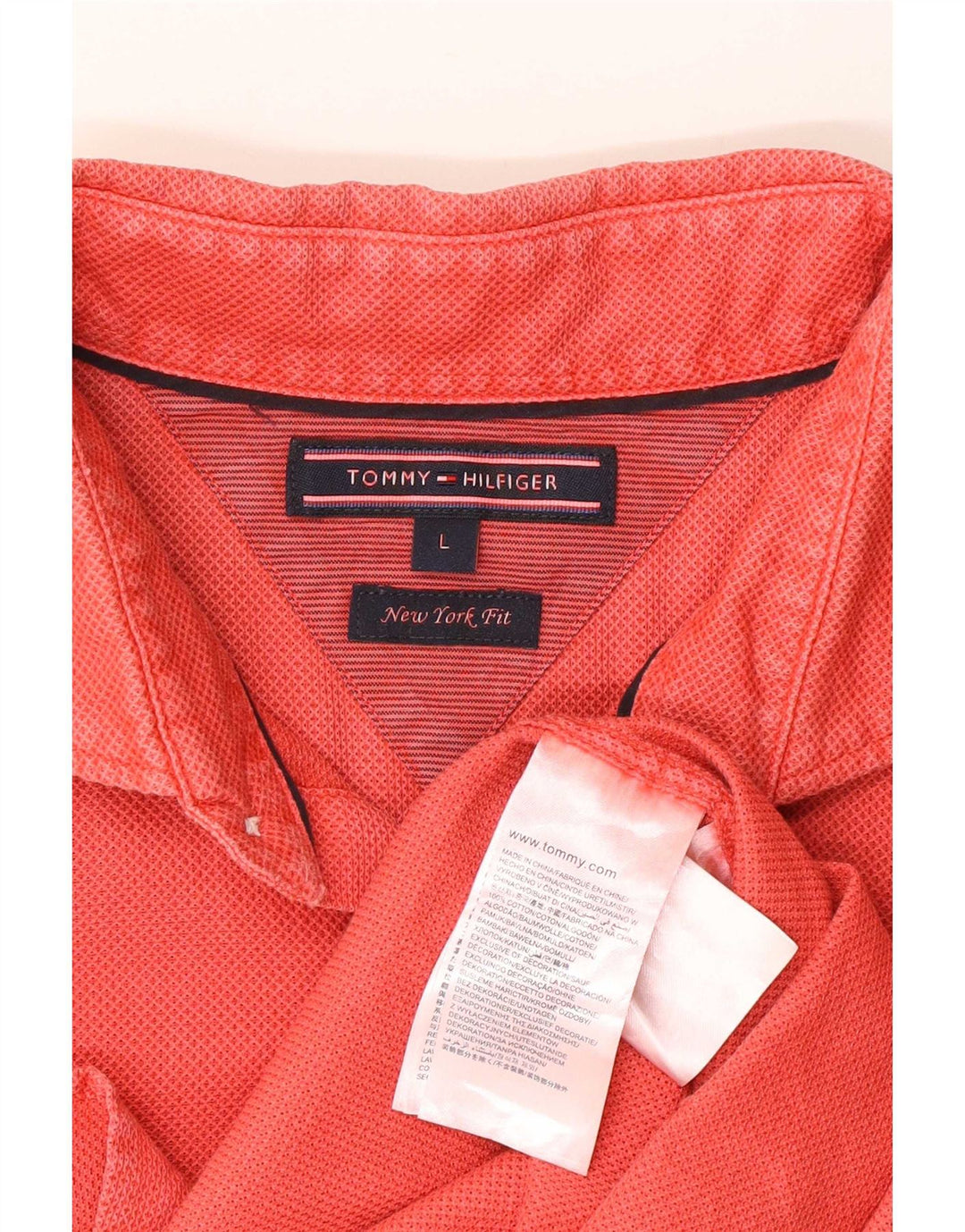 Koszula męska Tommy Hilfiger, duża, czerwona, bawełniana
