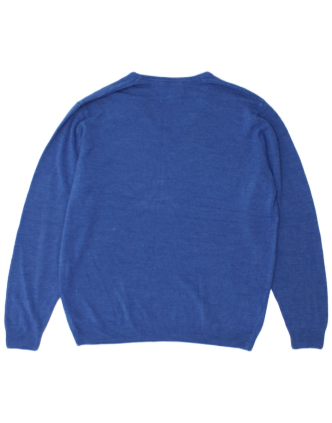 Marks & Spencer Męski sweter z dekoltem w kształcie litery V, XL, niebieski, akryl