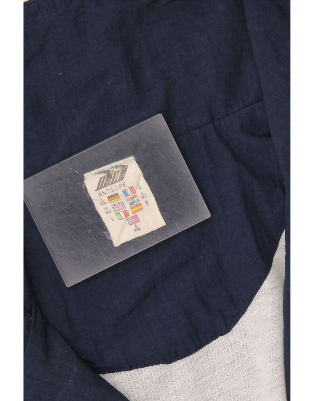 Męska kurtka dresowa VINTAGE UK 46/48 XL Granatowy Nylon z blokami kolorów