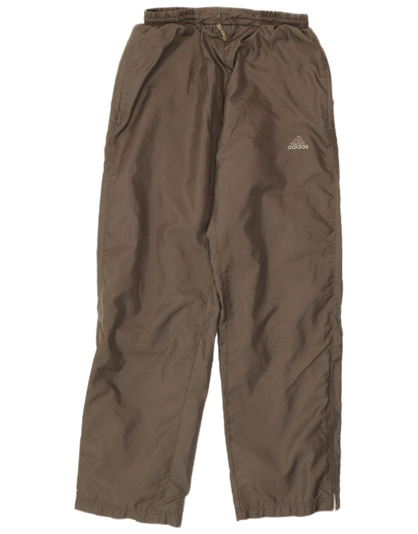 Damskie spodnie dresowe ADIDAS UK 14, poliester w brązową kratkę