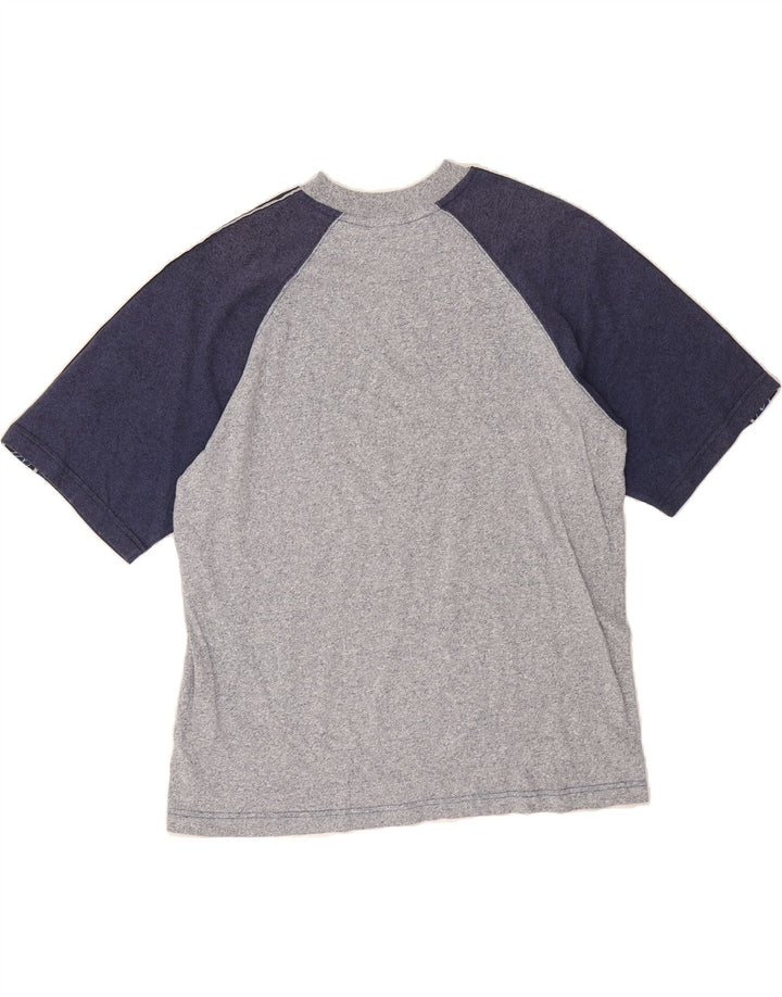ASICS Mens Graphic T-Shirt Top Medium Grey Colourblock Vintage Asics and Second-Hand Asics from Messina Hembry 