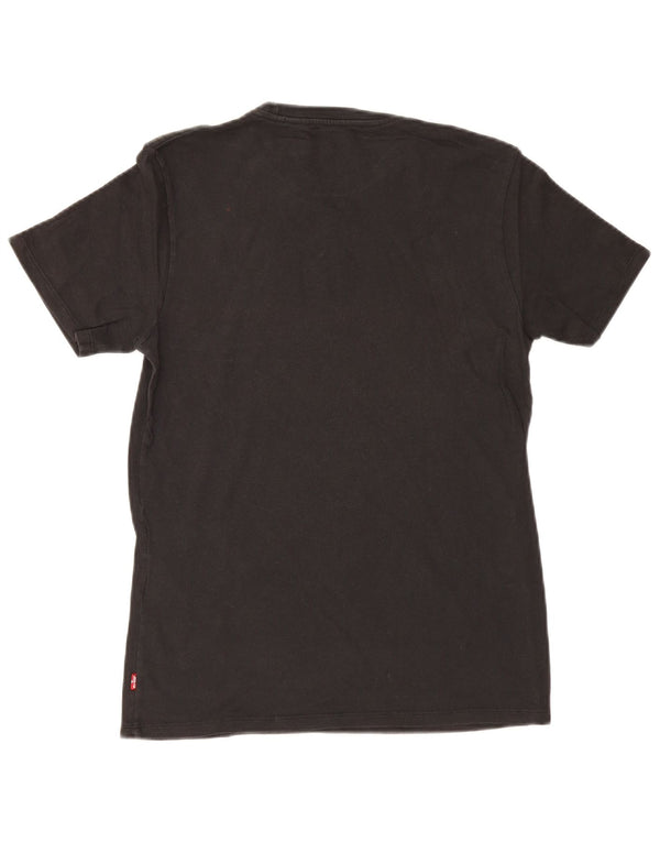 Męski T-shirt z grafiką Levi's, mały, czarny, bawełniany