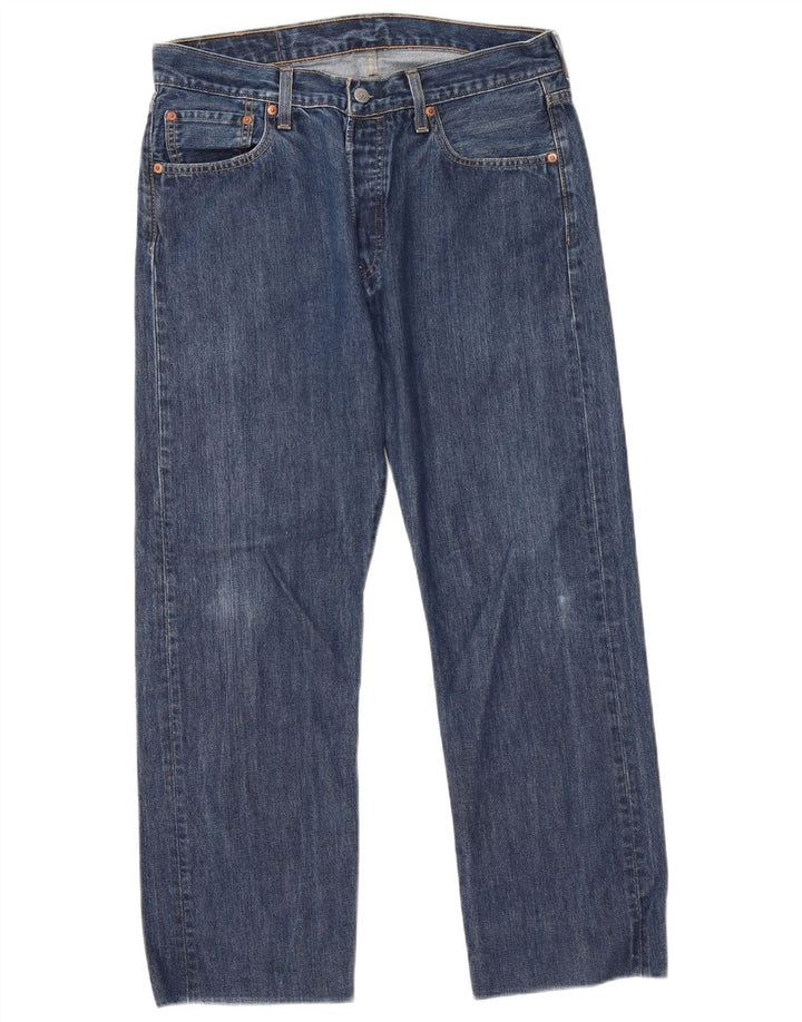Męskie dżinsy Levi's 501 Straight W32 L27 Granatowa bawełna