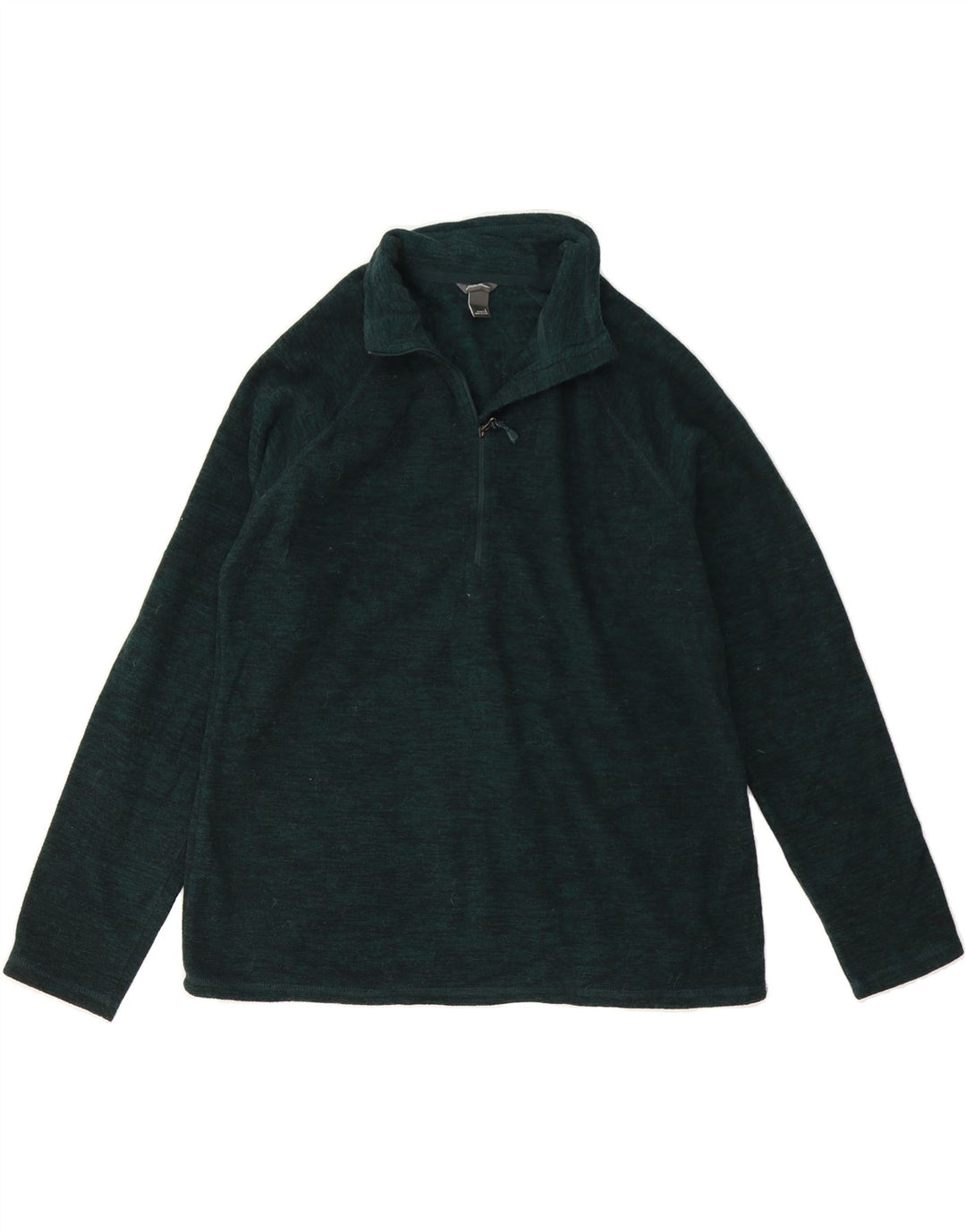 EDDIE BAUER Mens Zip Neck Fleece Jumper Large Green Flecked Polyester Vintage Eddie Bauer and Second-Hand Eddie Bauer from Messina Hembry 