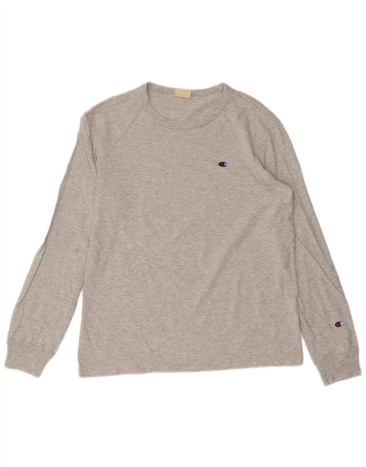 CHAMPION Mens Top Long Sleeve Small Grey