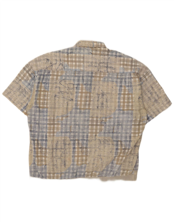 Concret Męska koszula pulowerowa z krótkim rękawem 2XL w beżową kratkę