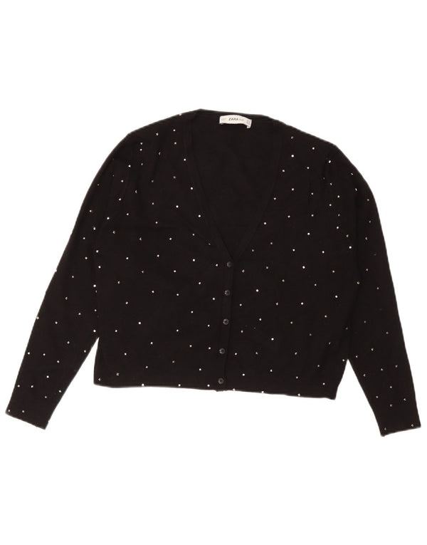 Sweter damski Zara Bolero UK 12 Średni czarny w kropki, wiskoza