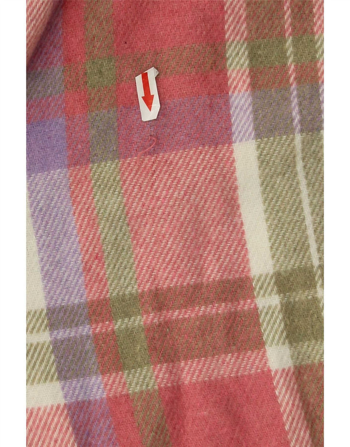 Vintage męska koszula flanelowa, duża, różowa, akrylowa kratka