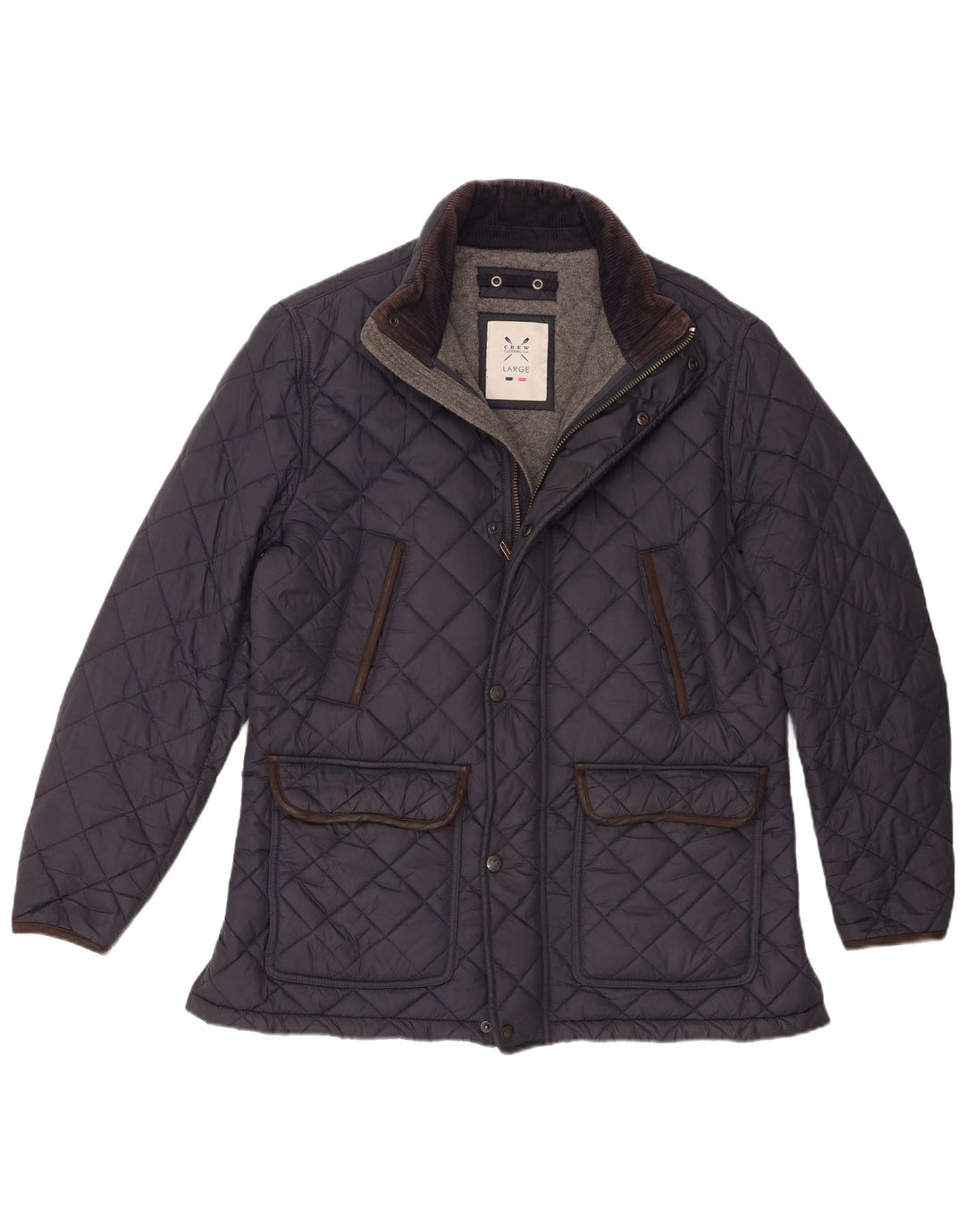 Crew Clothing Męska pikowana kurtka UK 40, duża, granatowa, nylonowa