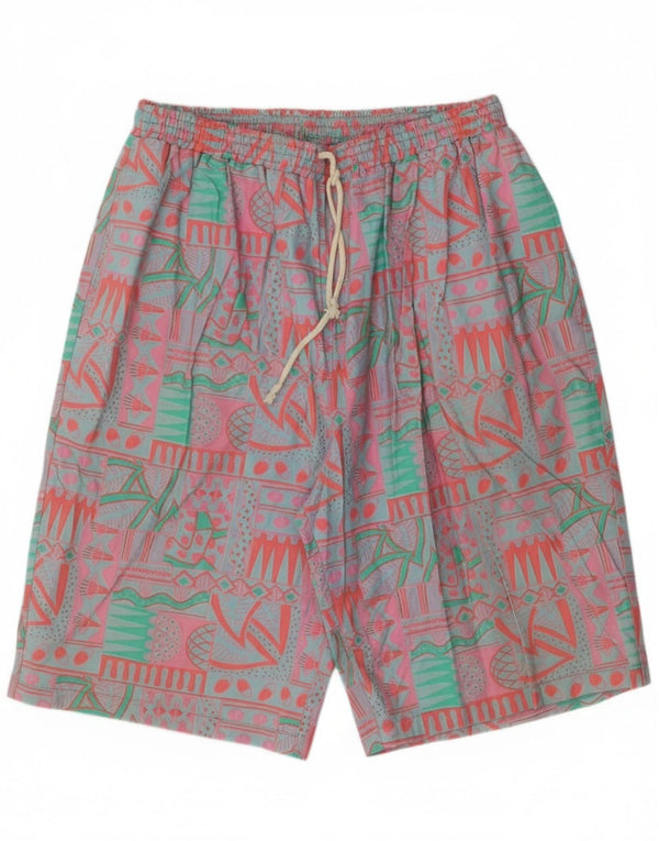 Męskie spodenki chino w stylu vintage, duże W34, wielobarwna, geometryczna bawełna