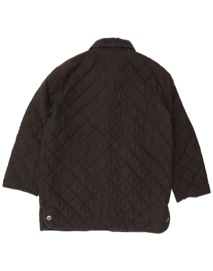 Vintage damska pikowana kurtka IT 48 XL, czarna bawełna