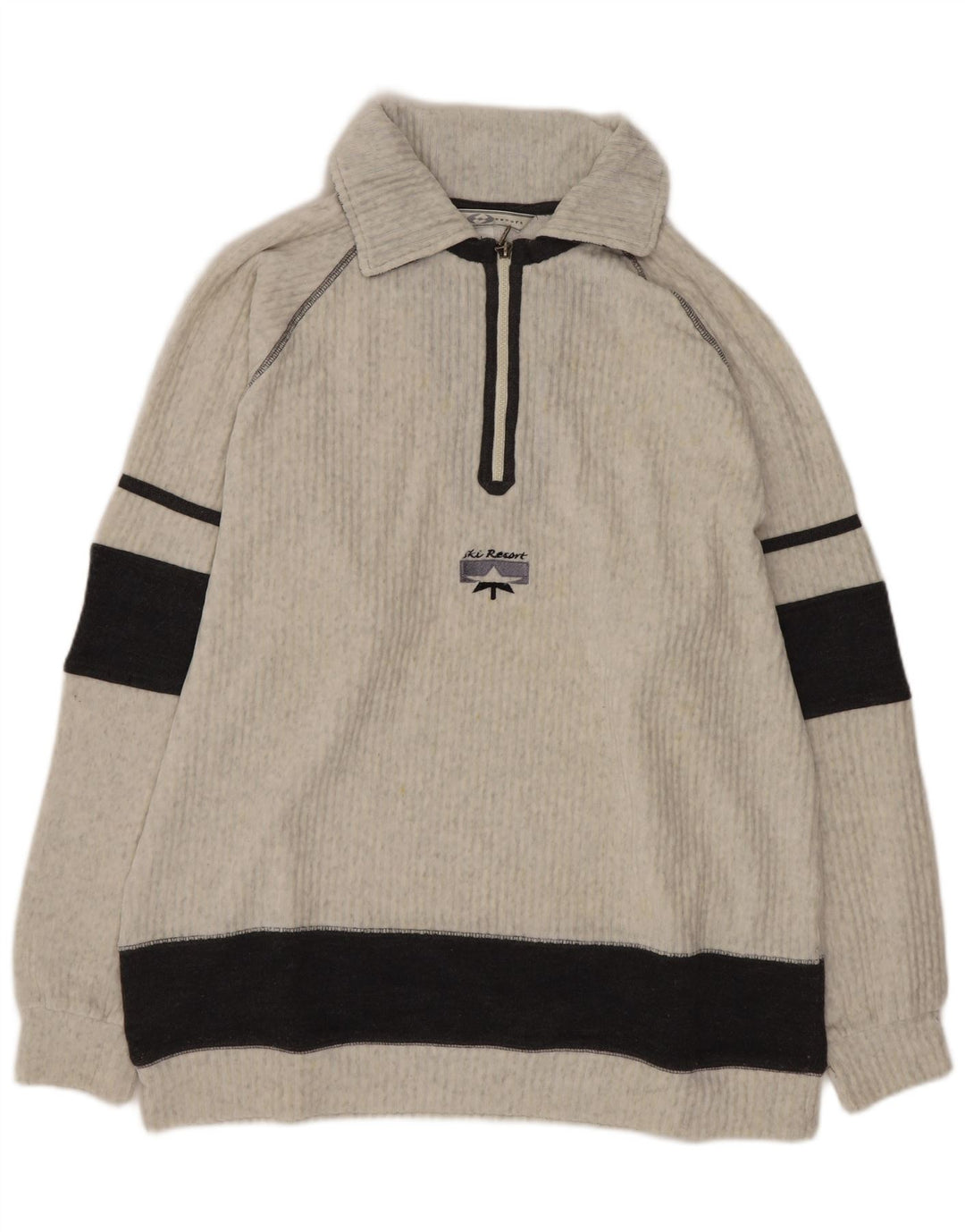 Męski sweter polo Lotto, duży, szary, bawełniany w bloki kolorów