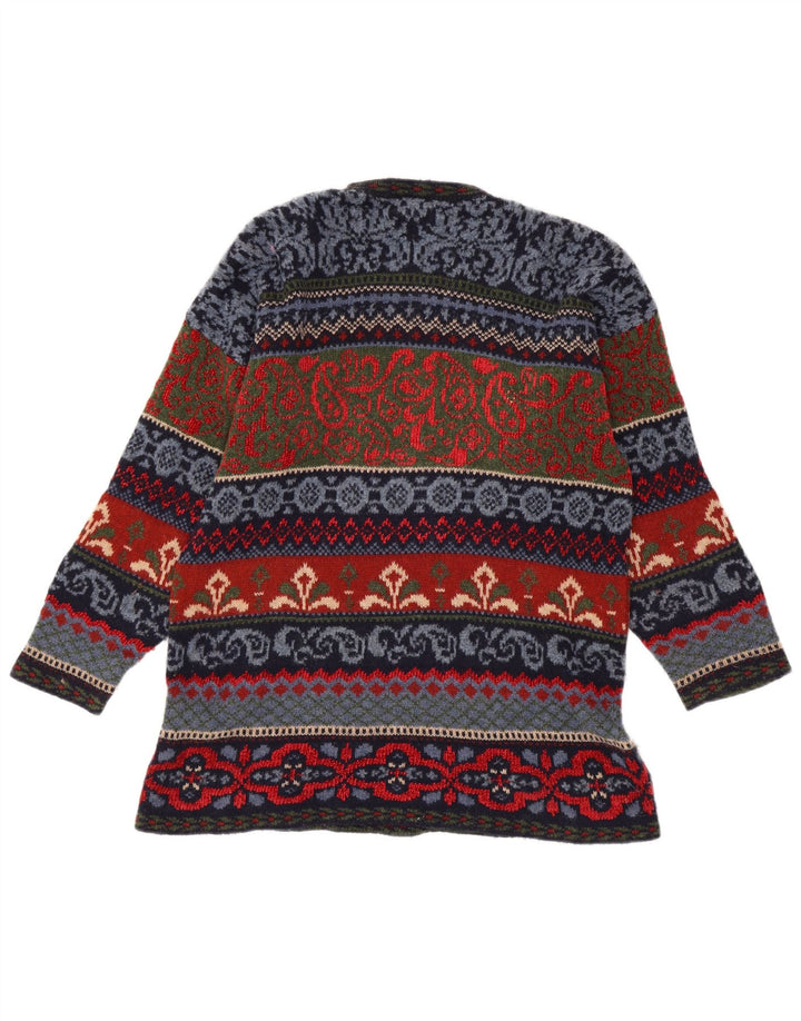 Sweter męski z okrągłym dekoltem w stylu vintage IT 44 Średni wielobarwny Fair Isle