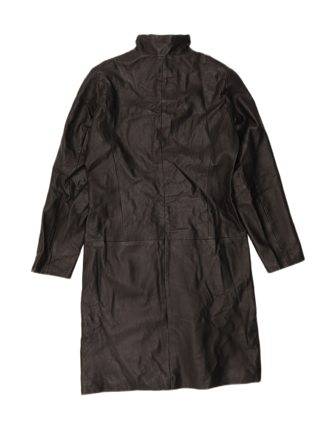 PAUL BERMAN Womens Leather Coat UK 10 Small Black Leather