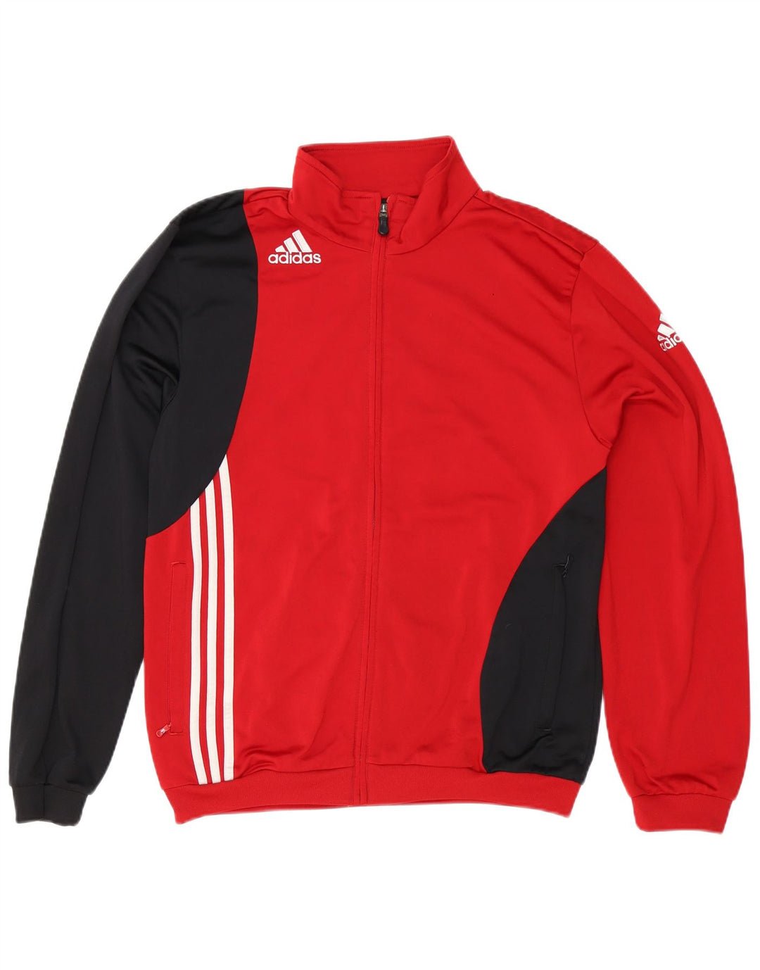Męska kurtka dresowa Adidas UK 40/42, poliester w kolorze średniej czerwieni