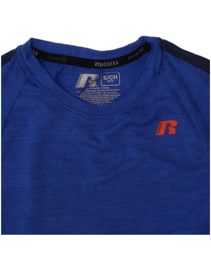 T-shirt chłopięcy Russell Athletic Dri-Power, rozmiar 6-7 lat, mały, niebieski