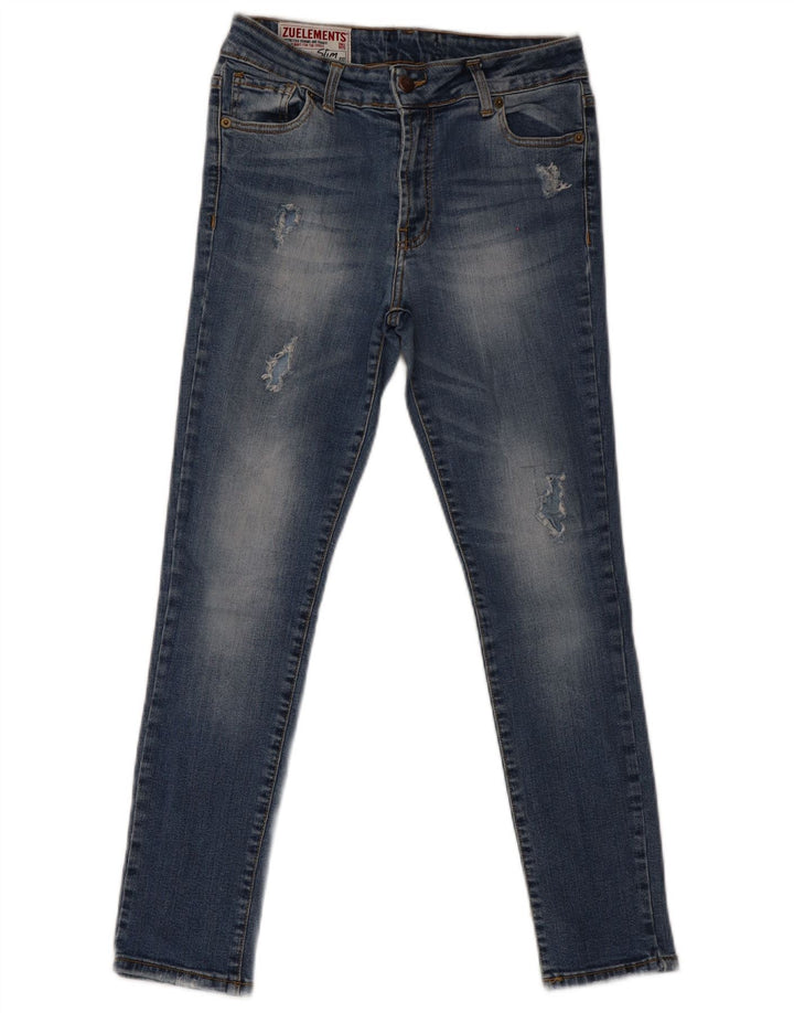 Damskie jeansy Zu Elements Super Slim W30 L28 Niebieskie, bawełniane