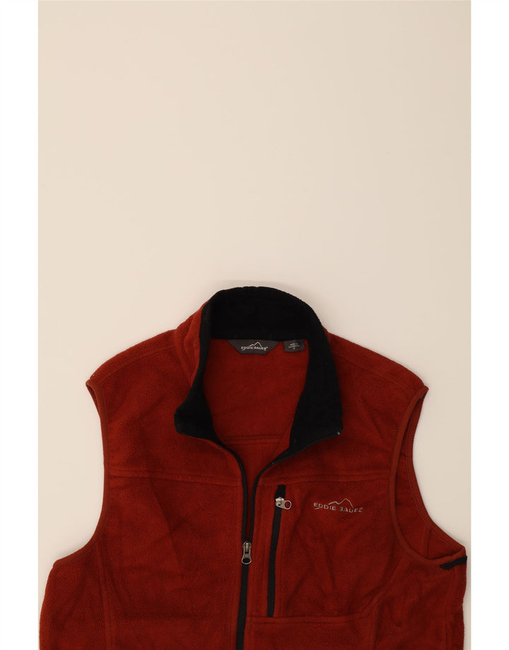 EDDIE BAUER Mens Fleece Gilet UK 38 Medium Red Polyester Vintage Eddie Bauer and Second-Hand Eddie Bauer from Messina Hembry 