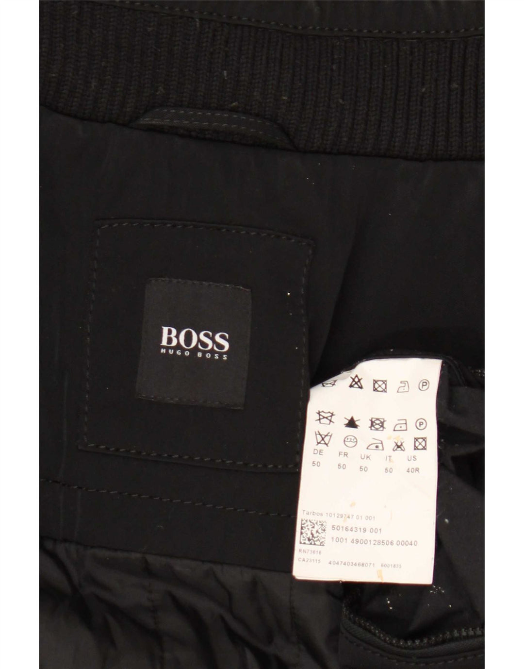 Męska kurtka użytkowa Hugo Boss IT 50, duża, czarna, poliestrowa