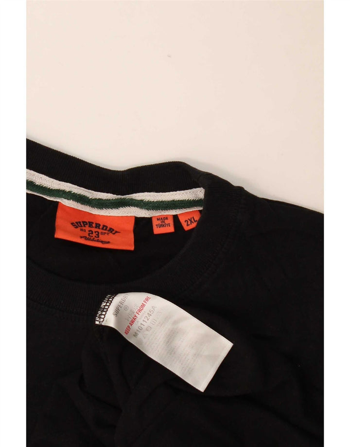 T-shirt damski Superdry Top 2XL, czarny, bawełniany