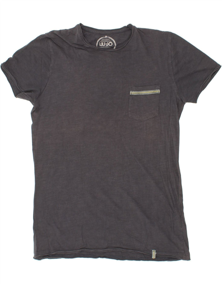 LIU JO Mens T-Shirt Large Grey Cotton Vintage Liu Jo and Second-Hand Liu Jo from Messina Hembry 